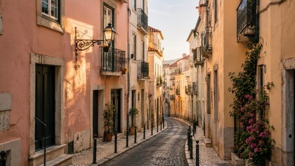 Fototapeta premium Small town street in Europe