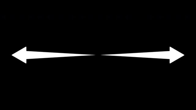 Two Arrows Extending from Center Toward Left and Right Edges with Alpha Channel