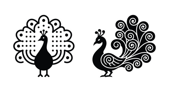 peacock silhouette on white background silhouette high quality professional detailed