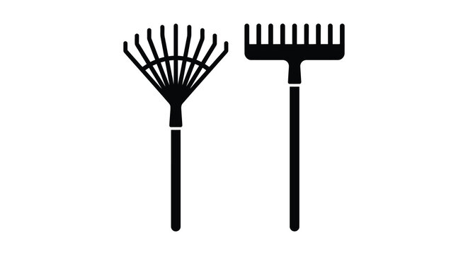 rake and fork silhouette high quality professional detailed modern elegant