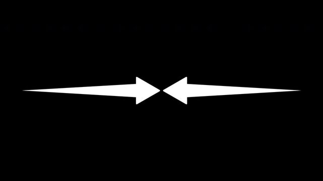 Two Arrows Extending from Left and Right Edges Toward Center with Alpha Channel