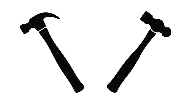 hammer silhouettes on white background silhouette high quality professional detailed