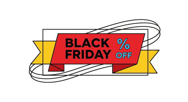 Black Friday Sale Banner with Percentage Off Discount Offer