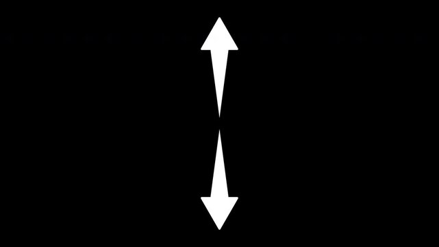 Two Arrows Extending from Center Toward Top and Bottom Edges with Alpha Channel