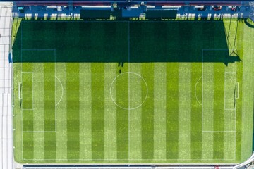 fussballstadion von oben. Top-down Aerial. © chris74