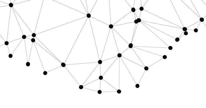 Vector network connections on transparent background for business and technology concepts