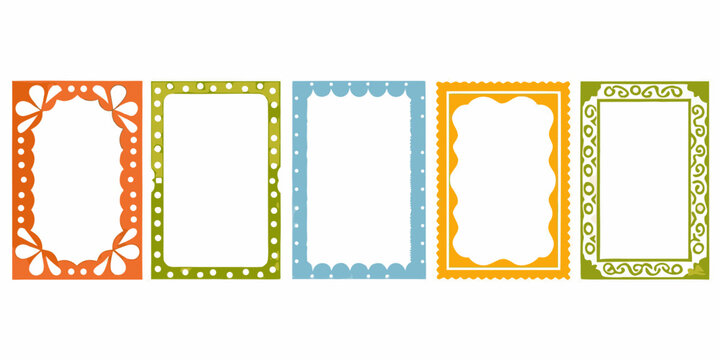 collection of colorful vector frames with decorative borders