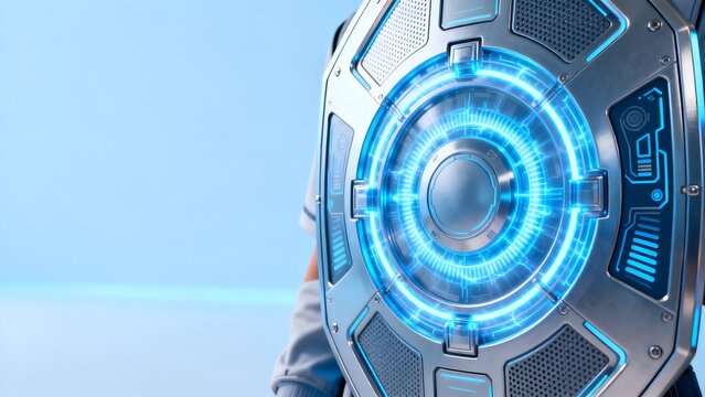 Futuristic tech device on person
