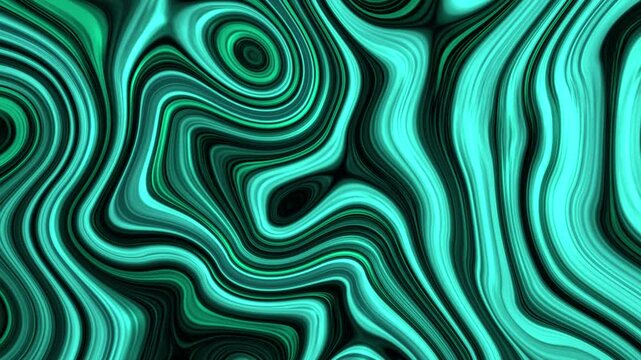 Hypnotic teal and black liquid marble animation video, abstract flowing paint texture background, dynamic organic fluid art motion graphic, vibrant psychedelic pattern for digital design and branding.