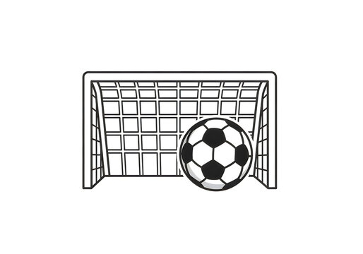 Soccer goal with ball illustration