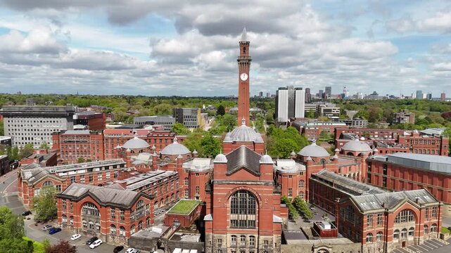 Drone Panorama of University of Birmingham Edgbaston Campus and Joseph Chamberlain Memorial Tower