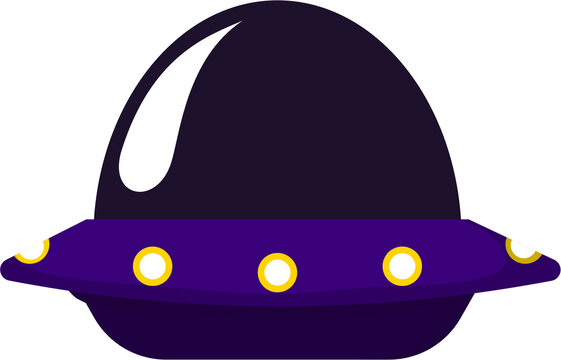 Retro Purple UFO Space Illustration