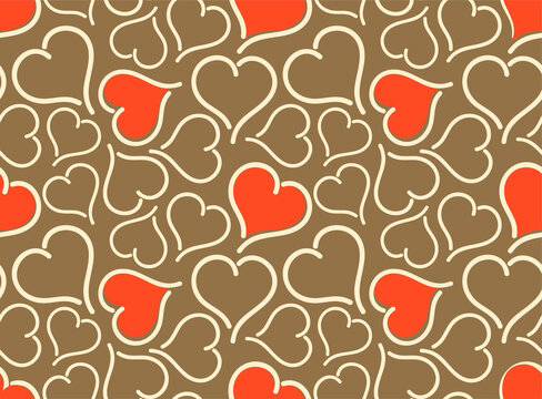 The Seamless abstract background with hearts.