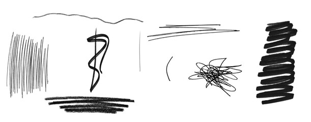 Rough Hand Drawn Marker Lines and Ink Scribble Texture for Graphic Design Projects. © PNG Queen
