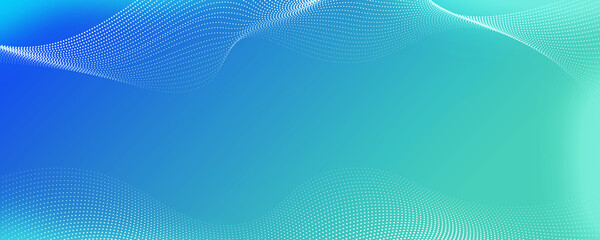 Fototapeta premium Abstract Blue Green Gradient Background with Smooth Wave Lines