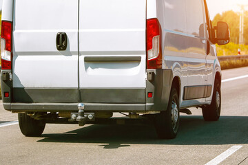 Road travel concept with working pickup truck © AlexGo
