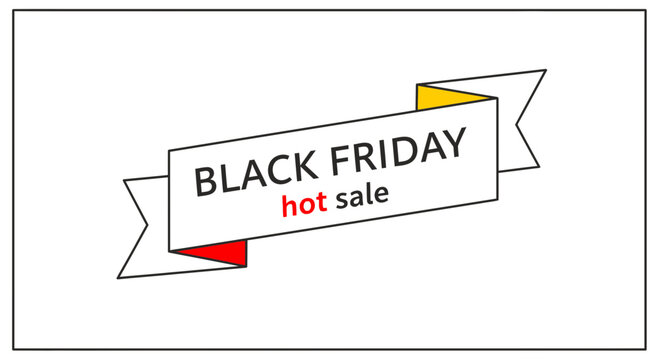 Black Friday Hot Sale Banner with Red and Yellow Accents