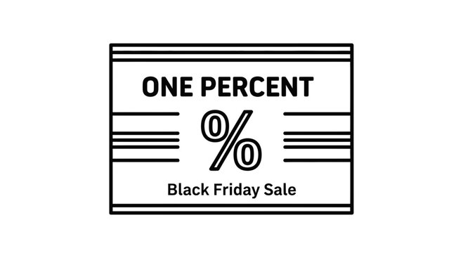 Black Friday Sale - One Percent Discount Graphic with Percentage Symbol