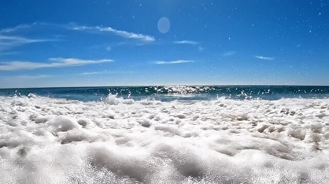 Rouleau de vague en mer 