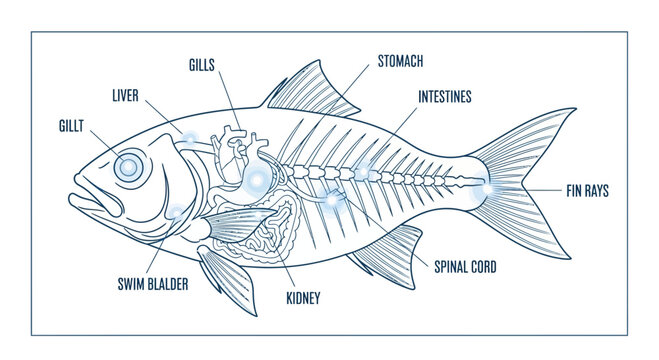 Fish Anatomy Diagram: Internal Organs, Skeleton, and Skeletal System