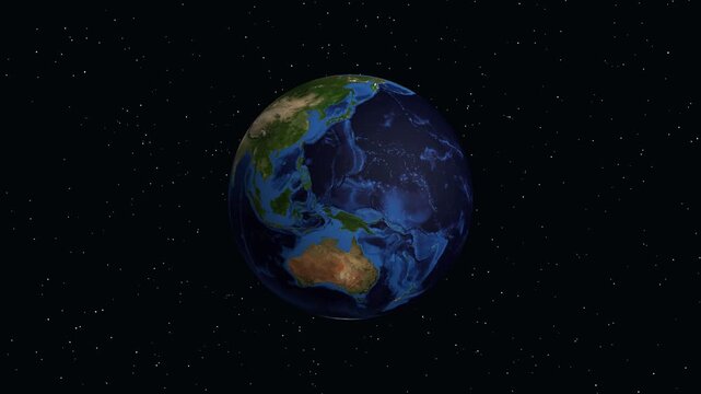Animated Zoom from Outer Space to Sohag City in Egypt