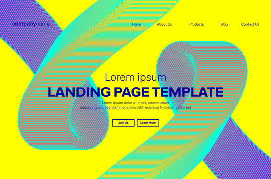 Abstract modern technology Landing page template, flowing line digital technology, smooth particle wave, big data techno design concept background wallpaper, Annual reports, flyer, poster, cover. EPS