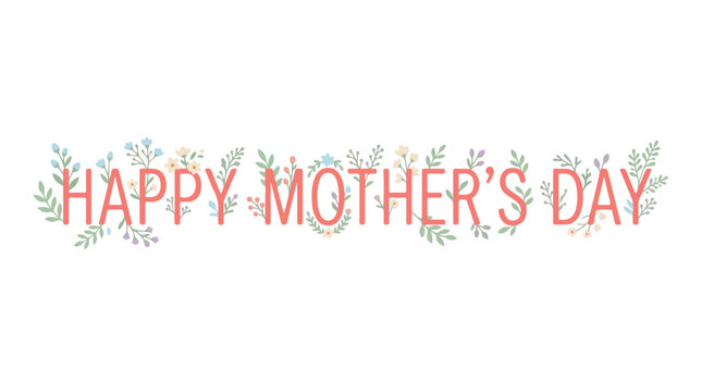 "Happy Mother's Day" typography vector in pink 006