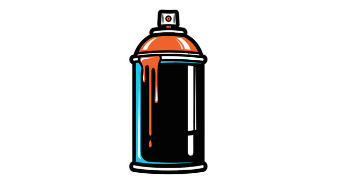 Colorful spray paint can illustration.