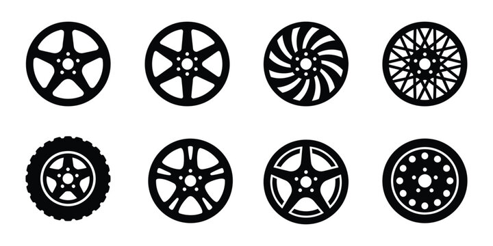 Wheel rim icon silhouette vector illustration design