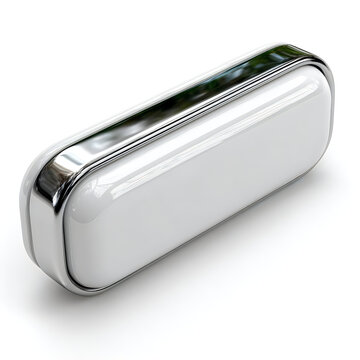 Glossy metallic rounded rectangle object modern chrome surface luxury abstract design Images