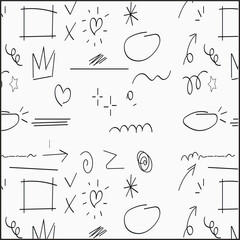 Fototapeta premium hand drawn line vector seamless pattern, school doodle vector illustration 