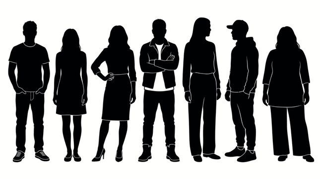 Silhouette Collection of Diverse People in Full Length Poses 202605051436