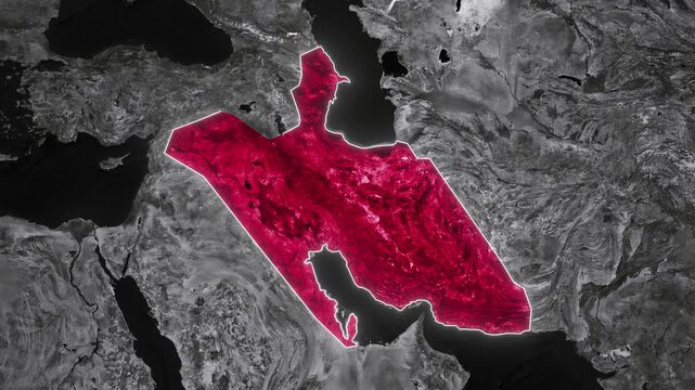 Buyid Empire Map Animation. Documentary, glowing outline, Dark map animation of the Buyid Empire. 4k.