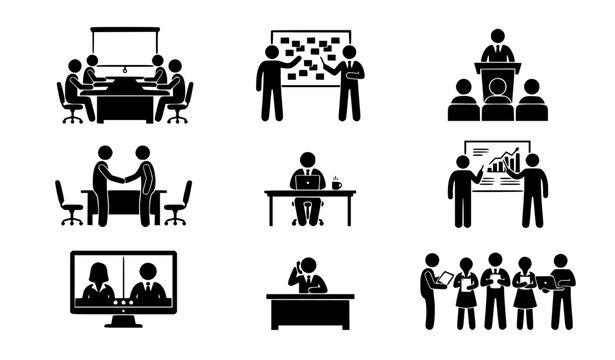 Diverse Musician Silhouette Set Featuring Guitarist Violinist Pianist Saxophonist Drummer and Singer for Music Festival Concert and Performing Arts Graphic Designs