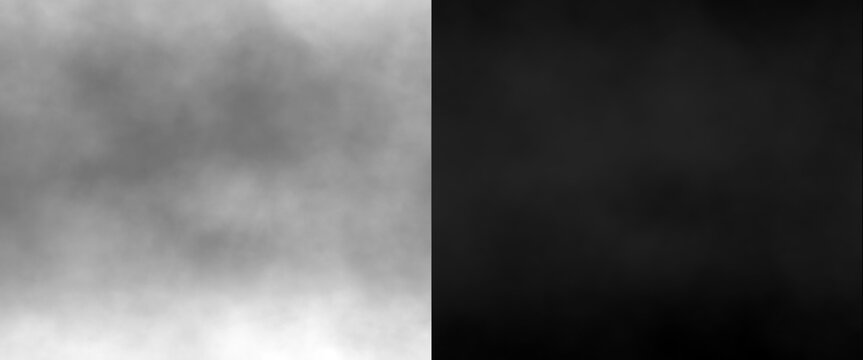Atmospheric smoke and fog texture, black and white mist background, ethereal smoke clouds on dark backdrop, cinematic vapor effect for overlays