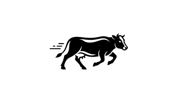 Cow running vector images & illustrations, cow silhouette Pro Vector, Cow logo design, Bull and buffalo cow animal logo design Free Vector, Jumping Cow, Cow silhouette, Vectores de Vaca limousin, anim