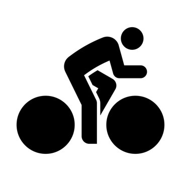 Cyclist icon. Biking symbol. Cycling route, bike trail, bicycle road sign.