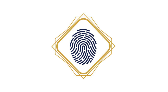 Fingerprint in Golden Frame Closeup.