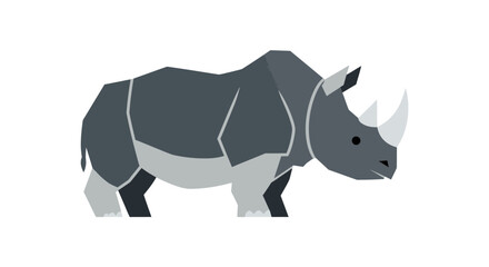 Fototapeta premium Rhinoceros in geometric shapes profile view.