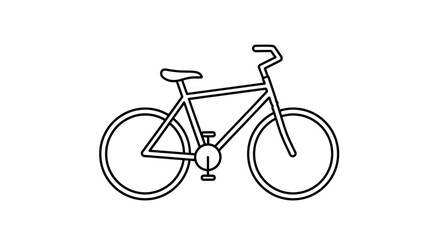 Fototapeta premium Simple Line Drawing of a Bicycle, Minimalist Icon, Vector Art, Clean Design