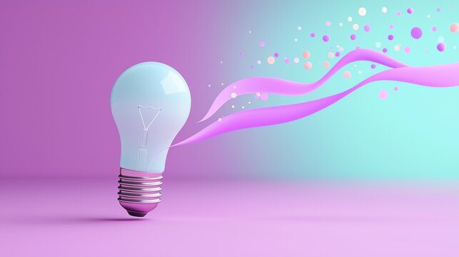 lightbulb idea creative thinking A lightbulb surrounded by vibrant colors and motion lines, symbolizing a flow of fresh, creative ideas.