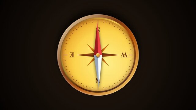 Vintage Compass Navigation Exploration Retro Animation Loop