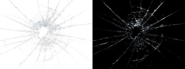 Obraz premium Realistic Crash Damage Background With White Fractured Windscreen Texture, Dramatic Smash Effect and Dangerous Impact Details for Accident and Crime Concepts