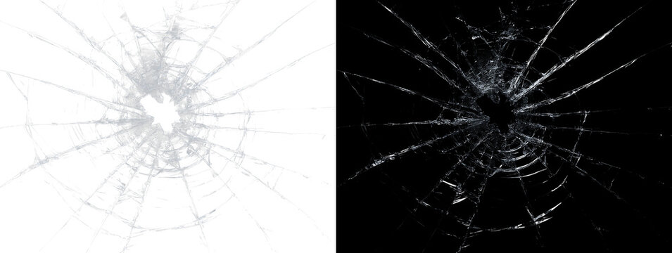 Realistic Crash Damage Background With White Fractured Windscreen Texture, Dramatic Smash Effect and Dangerous Impact Details for Accident and Crime Concepts