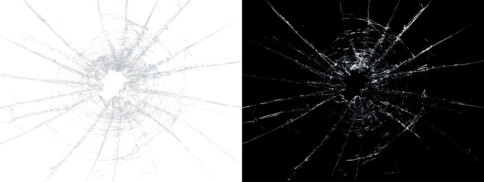 Realistic Crash Damage Background With White Fractured Windscreen Texture, Dramatic Smash Effect and Dangerous Impact Details for Accident and Crime Concepts