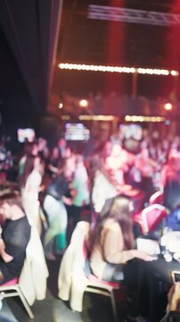 Sophisticated occasion with mingling. Stylish celebration where attendees engage in social interactions