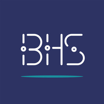 BHS letter initials white colored with blue blackground and modern font