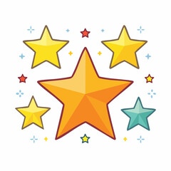 Obraz premium Collection of Colorful Stars with Sparkles