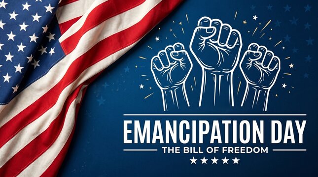 Emancipation Day Celebration with American Flag