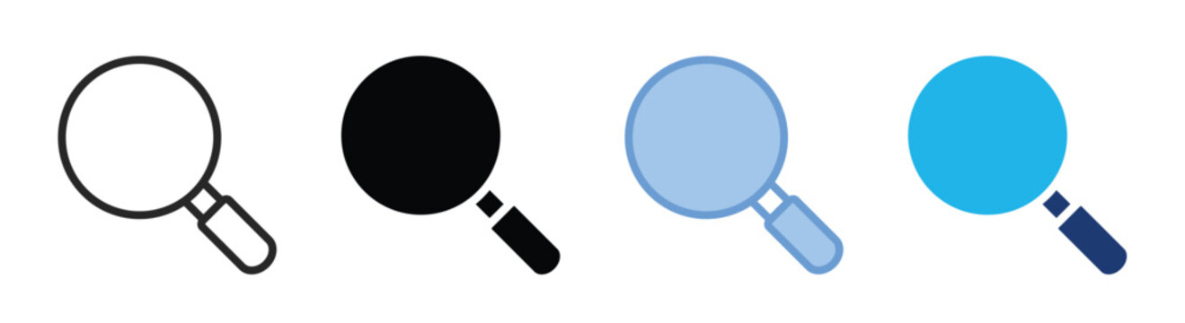 Search icon set multiple style collection